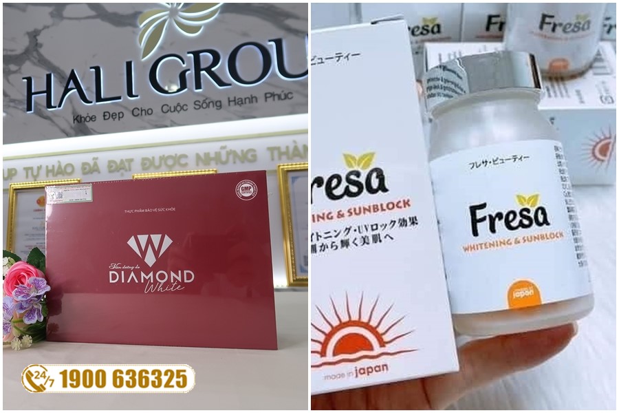 So sánh viên uống chống nắng nội sinh Fresa và viên Diamond White